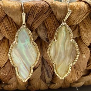 Kendra Scott Gold Frame Mother of Pearl Drop Earrings